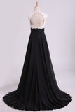 Exceptional Two-Tone V-Neck Prom Dresses A-Line With Ruffles & Applique