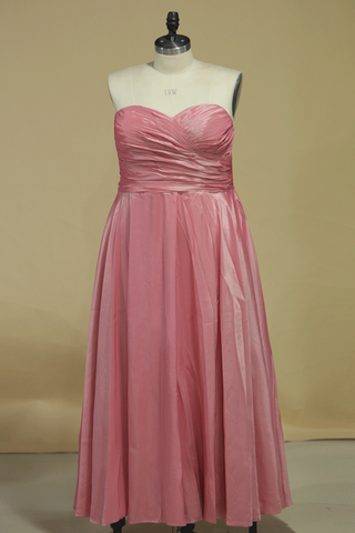 Plus Size Bridesmaid Dress A Line Sweetheart With Ruffles