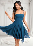 Melanie A-line Straight Asymmetrical Chiffon Homecoming Dress JLP0025721