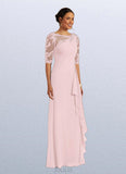 Journey A-Line Lace Chiffon Floor-Length Dress SJSP0019831