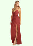 Nan Sheath Pleated Mesh Floor-Length Dress SJSP0019694