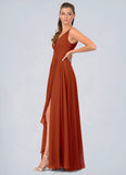 Layla A-Line Ruched Chiffon Floor-Length Dress SJSP0019734