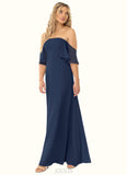 Peyton A-Line Off the Shoulder Chiffon Floor-Length Dress SJSP0019762