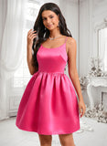 Lois Ball-Gown/Princess Scoop Short Satin Homecoming Dress JLP0025714