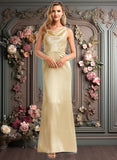 Sam A-line Cowl Floor-Length Stretch Satin Bridesmaid Dress JLP0025764