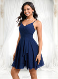 Stacy A-line V-Neck Short Chiffon Homecoming Dress JLP0025641