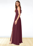 Joyce A-Line Pleated Chiffon Floor-Length Dress SJSP0019671