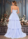 Annabelle Ball-Gown/Princess Sweetheart Sweep Train Tulle Prom Dresses With Bow JLP0025843