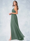 Faith A-Line Pleated Chiffon Floor-Length Dress SJSP0019728