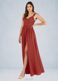 Janessa A-Line Pleated Chiffon Floor-Length Dress SJSP0019643