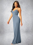 Carleigh Mermaid Pleated Mesh Floor-Length Dress SJSP0019725