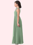 Alisson A-Line Pleated Chiffon Floor-Length Junior Bridesmaid Dress SJSP0019982