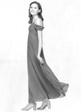 Geraldine A-Line Off the Shoulder Chiffon Floor-Length Junior Bridesmaid Dress SJSP0019996