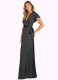 Allison A-Line Stretch Satin Floor-Length Dress SJSP0019666