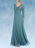 Fiona A-Line Sequins Chiffon Floor-Length Dress SJSP0019887