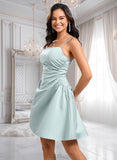 Desiree A-line Straight Short Satin Homecoming Dress JLP0025643