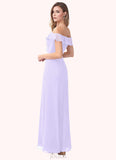 Sariah A-Line Off the Shoulder Chiffon Floor-Length Dress SJSP0019730