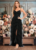 Ryann Ball-Gown/Princess V-Neck Sweep Train Tulle Prom Dresses JLP0025833