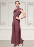 Stacy A-Line Ruched Chiffon Floor-Length Junior Bridesmaid Dress SJSP0020007