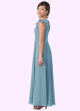 Cheyenne A-Line Pleated Chiffon Floor-Length Junior Bridesmaid Dress SJSP0019987