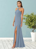 Hayley A-Line Pleated Chiffon Floor-Length Dress SJSP0019607