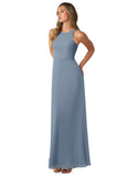 Payten A-Line Chiffon Floor-Length Dress SJSP0019778