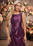 Lillian A-line Scoop Floor-Length Stretch Satin Bridesmaid Dress JLP0025829