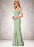 Nina Mermaid Ruched Chiffon Floor-Length Dress SJSP0019779