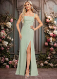 Anna Trumpet/Mermaid Square Floor-Length Chiffon Bridesmaid Dress JLP0025808