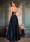 Rayne Ball-Gown/Princess V-Neck Floor-Length Satin Prom Dresses JLP0025840