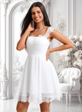 Maribel A-line Square Short Chiffon Homecoming Dress With Pleated JLP0025666