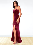 Dania A-Line Strapless Velvet Floor-Length Dress SJSP0019776