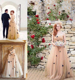 A-Line Strapless Sweetheart Lace up Prom Dress Tulle Sleeveless Ruffles Wedding Dresses UK JS336