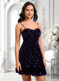 Mireya A-line Sweetheart Short Sequin Homecoming Dress JLP0025649