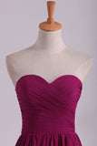 Bridesmaid Dresses A Line Sweetheart Floor Length With Ruffles Chiffon