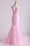 Sweetheart Prom Dresses Mermaid/Trumpet With Applique Court Train