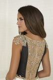 New Arrival A Line V Neck Satin With Beads Prom Dress