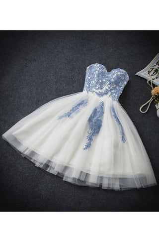 A Line Sweetheart Tulle With Applique Short/Mini Homecoming Dresses