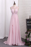 Prom Dresses A Line Scoop Chiffon With Ruffles And Applique