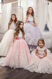 Flower Girl Dresses Scoop Ball Gown Tulle With Applique And Bow Knot