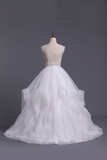 Scoop Ball Gown Tulle With Beading Floor Length