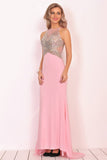 Mermaid Scoop Spandex Prom Dresses With Beads&Rhinestones