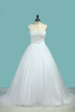 Wedding Dress A Line Sweetheart Tulle With Beads And Ruffles