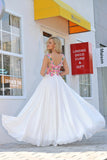 Prom Dresses Scoop Chiffon With Applique And Ruffles A Line