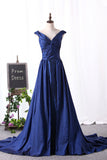 Off The Shoulder Prom Dresses Taffeta Sweep Train Detachable