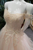 New Arrival Awesome Prom Dresses A-Line Zipper Up Off The Shoulder With Appliques And Beadings