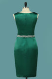 New Arrival Satin Sheath Scoop Cocktail Dresses Knee Length