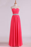 New Arrival Prom Dresses Sweetheart Ruched Bodice With Beading Chiffon