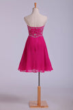 Splendid A Line Short Homecoming Dresses Beaded Bodice With Layered Chiffon Skirt