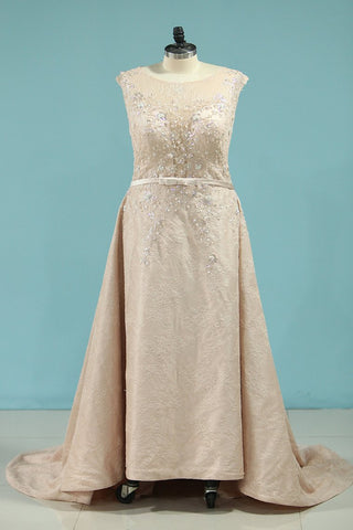 Asymmetrical Prom Dresses A Line Lace Scoop With Beads And Sash